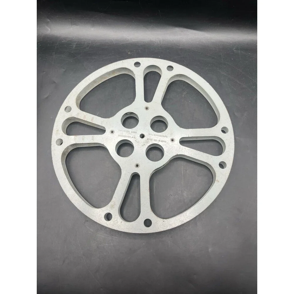 VTG Taylor Reel Corp 16MM 1200 Ft Metal Film Reel MIL-R-214D Rochester NY Gray